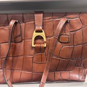 Dooney & Bourke Tan Croc Embossed Leather Handbag